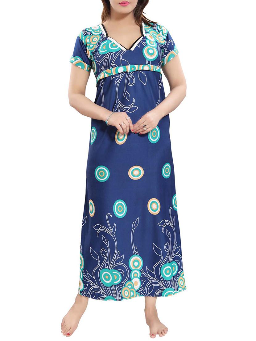 piping detail maternity wear night gown - 16003953 -  Zoom Image - 0