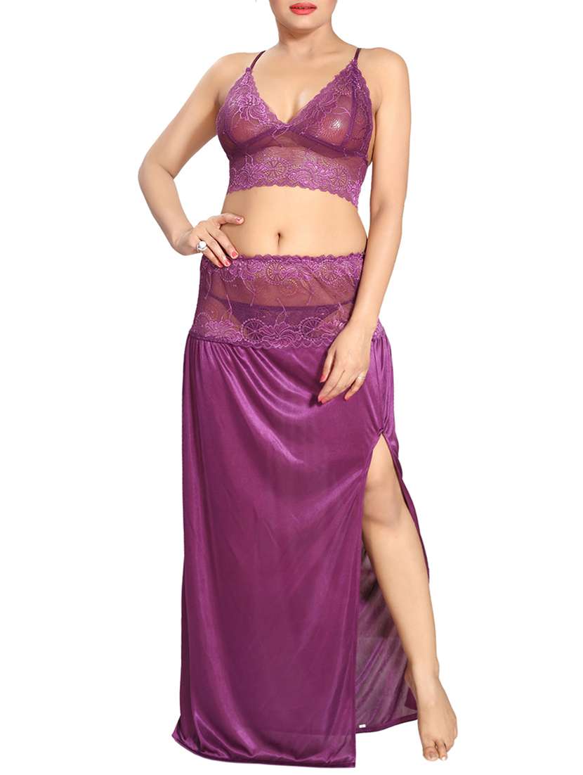 lace detail nightwear set - 16003966 -  Zoom Image - 0