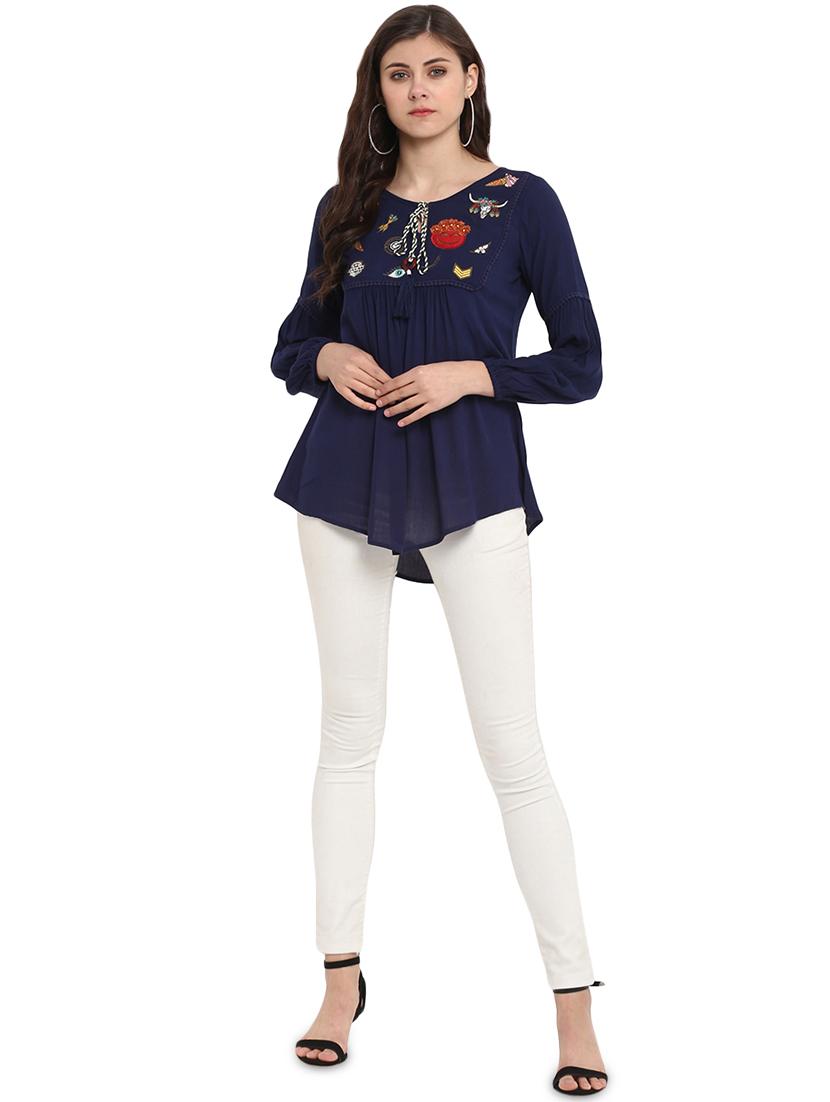 quirky patch lace detail high low top - 16005248 - Standard Image - 3