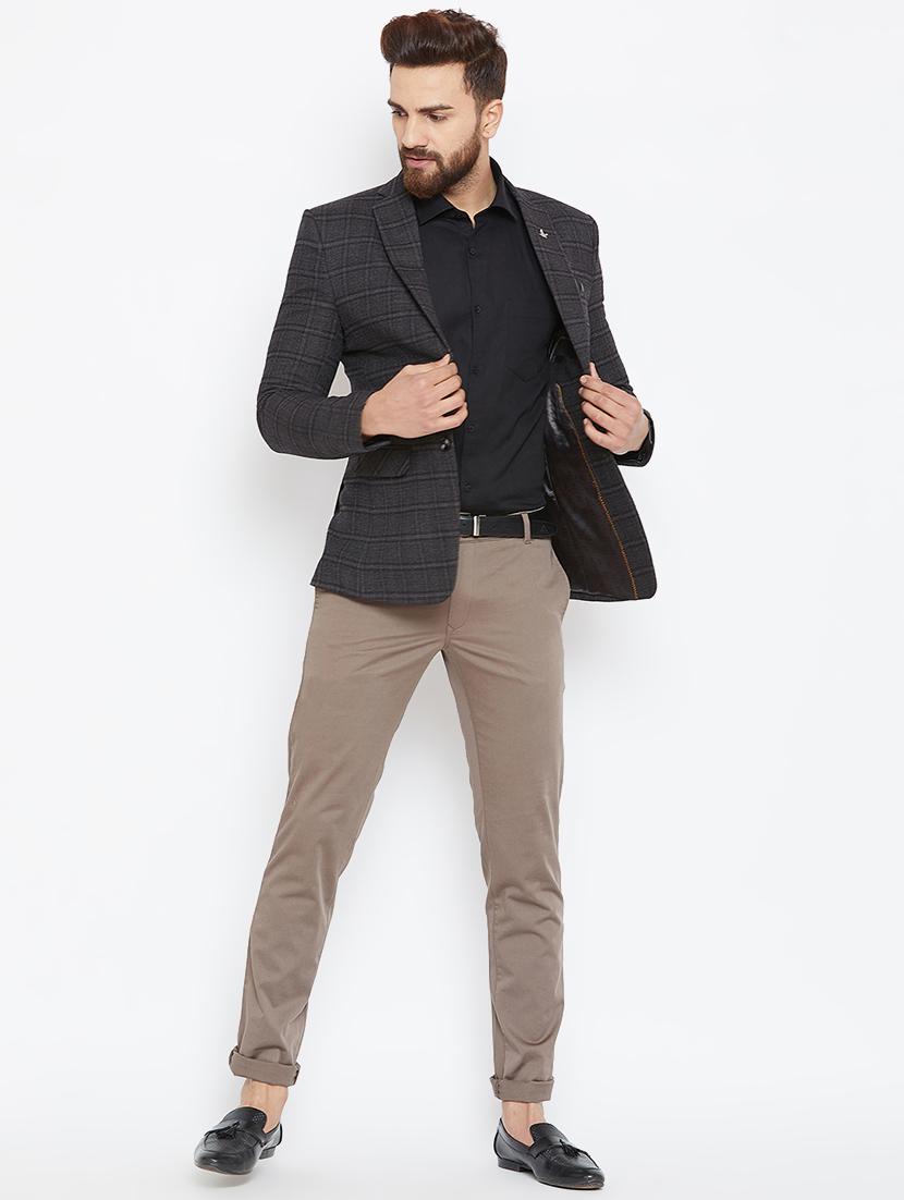 grey polyester single breasted casual blazer - 16005929 - Standard Image - 3