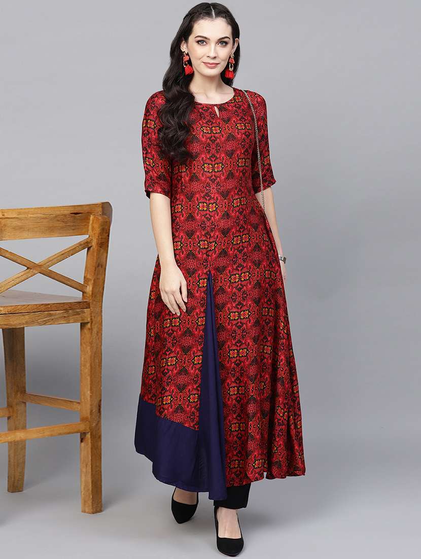 a-line printed kurta