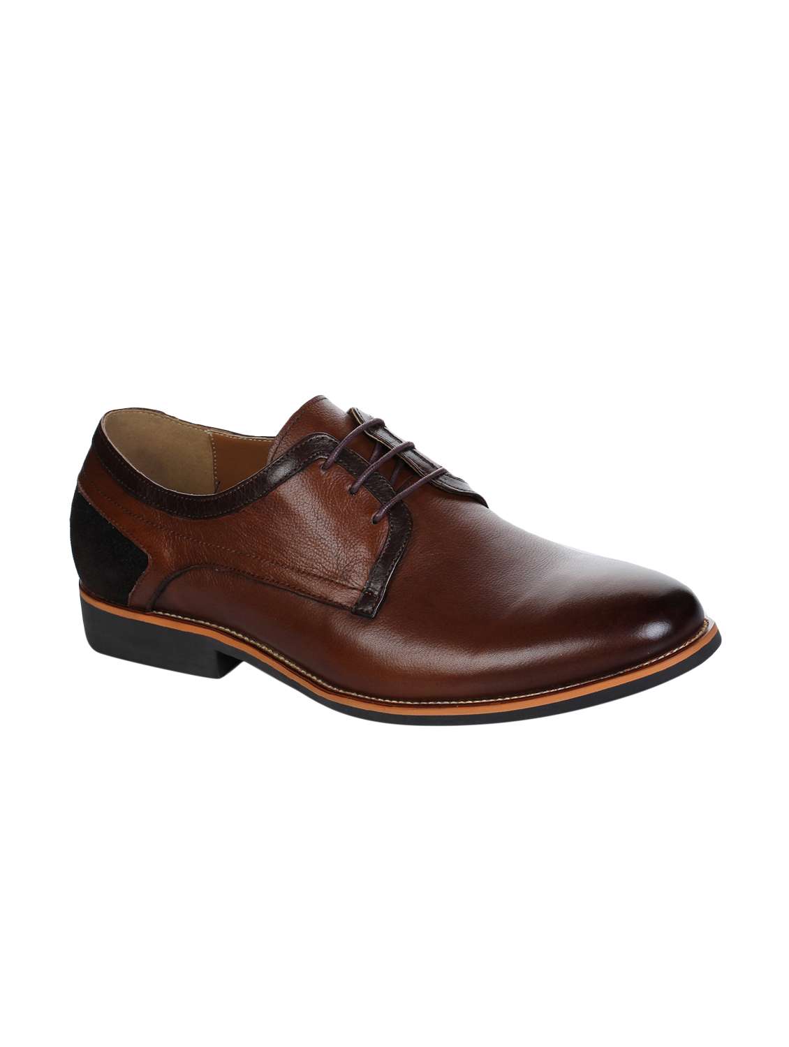 brown leather lace-up derbys