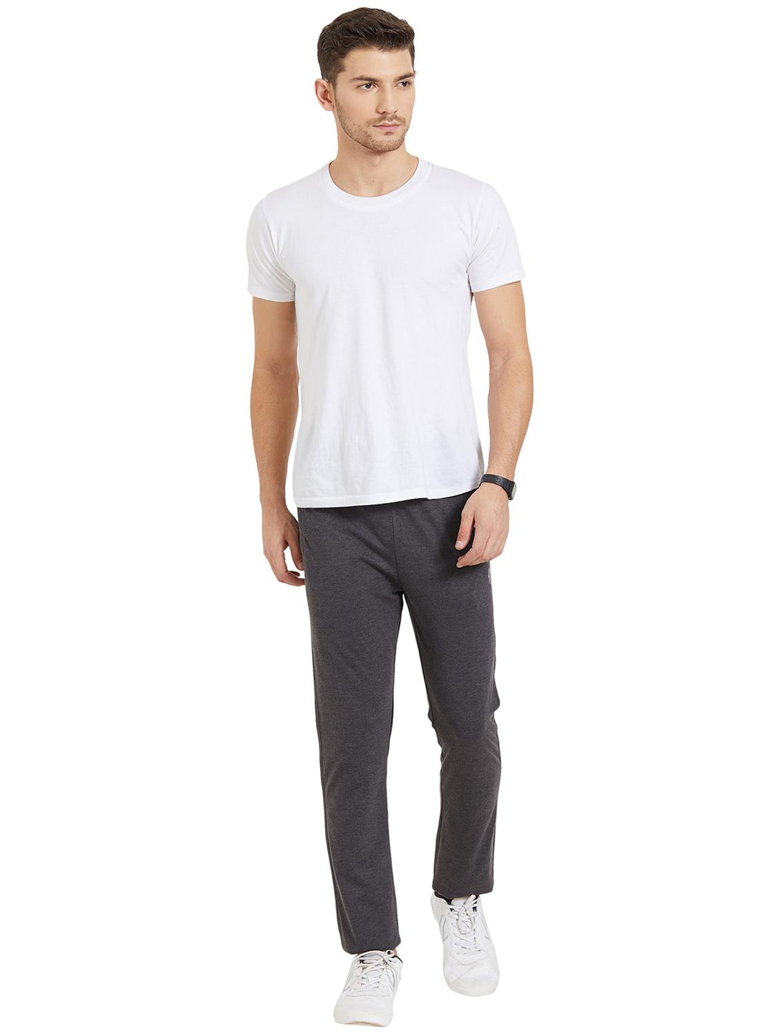 grey cotton full length track pant - 16008010 - Standard Image - 3