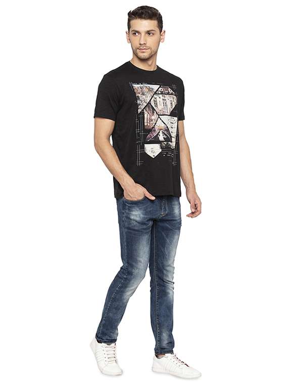black printed t-shirt - 16008108 -  Standard Image - 3