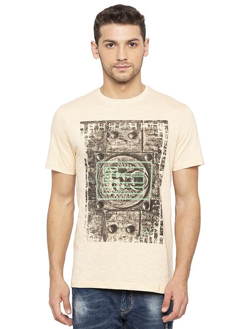 beige printed  tshirt - 16008111 -  Standard Image - 0