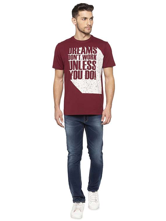 maroon typographic tshirt - 16008118 -  Standard Image - 3