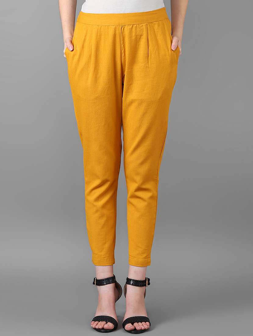 women solid cigarette trouser