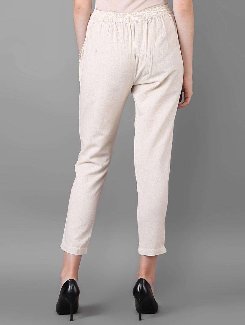 women solid cigarette trouser - 16009128 -  Standard Image - 3