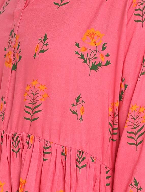 printed flared kurta - 16011651 - Standard Image - 3
