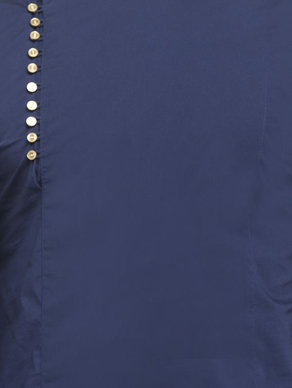 navy blue solid long kurta - 16012005 - Standard Image - 3