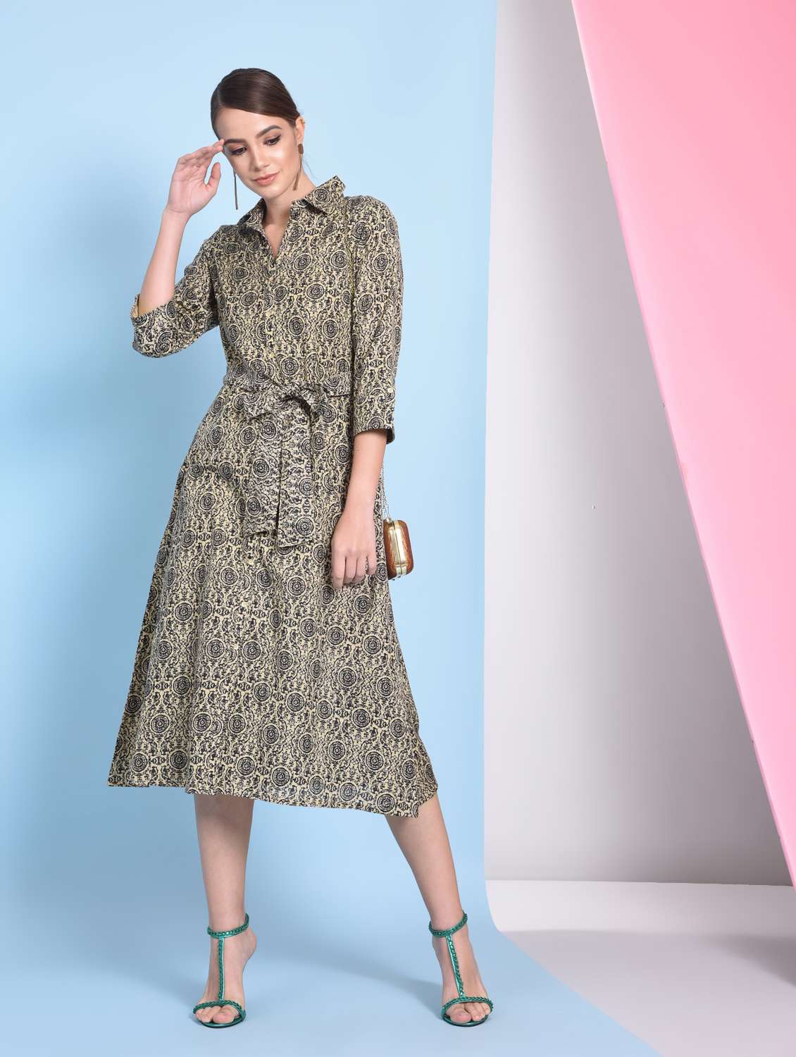 printed a-line ethnic dress