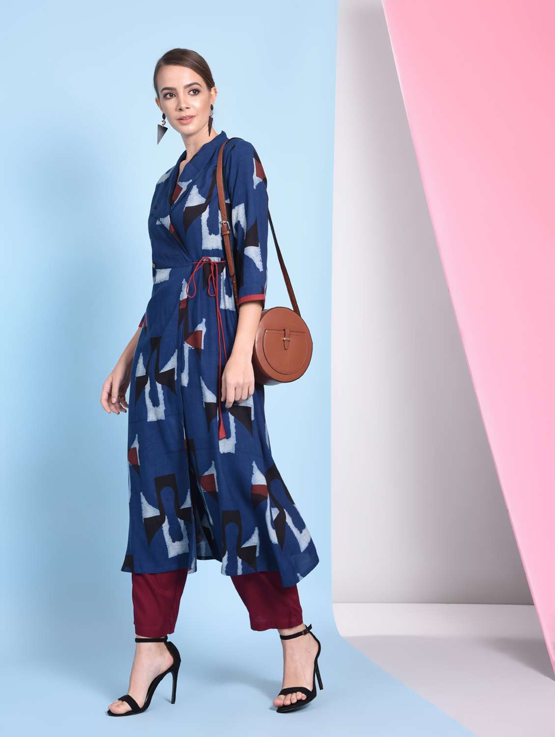 indigo angrakha ethnic dress