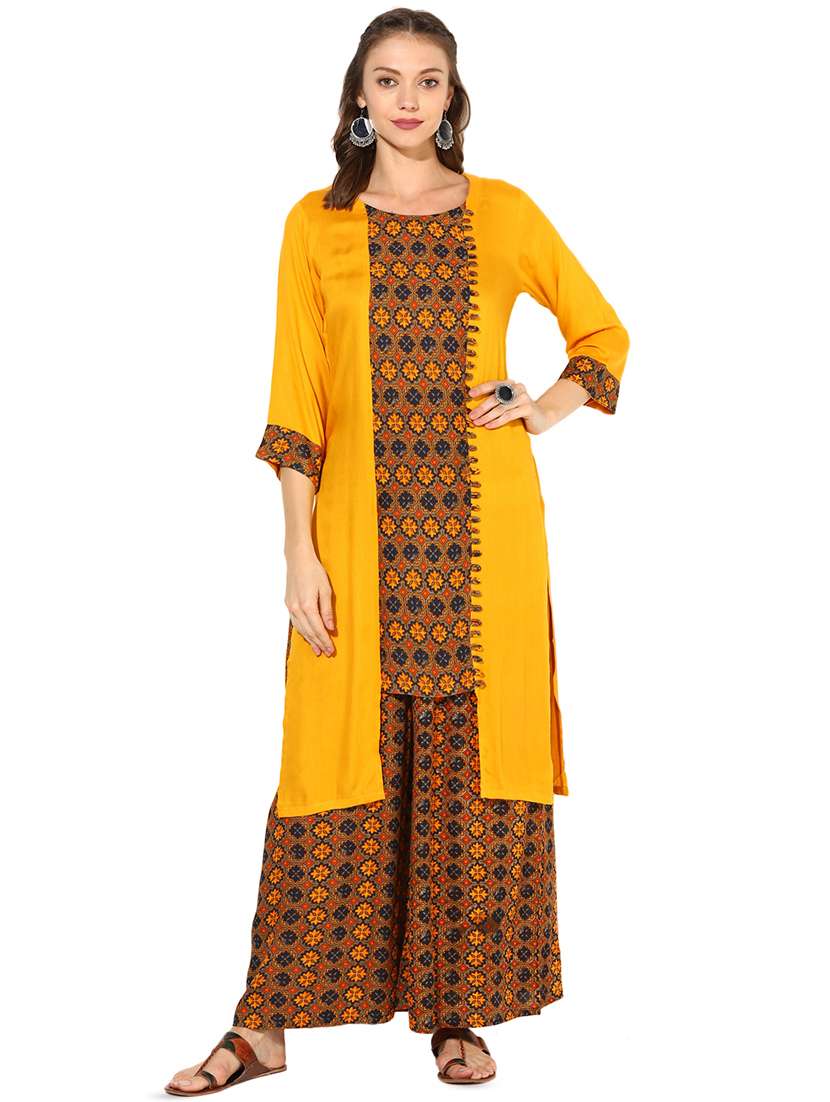 asymmetric printed kurta