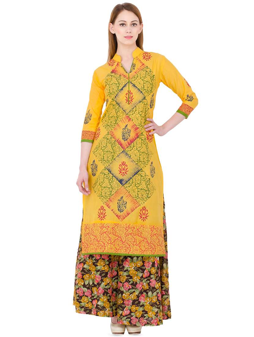 printed straight kurta