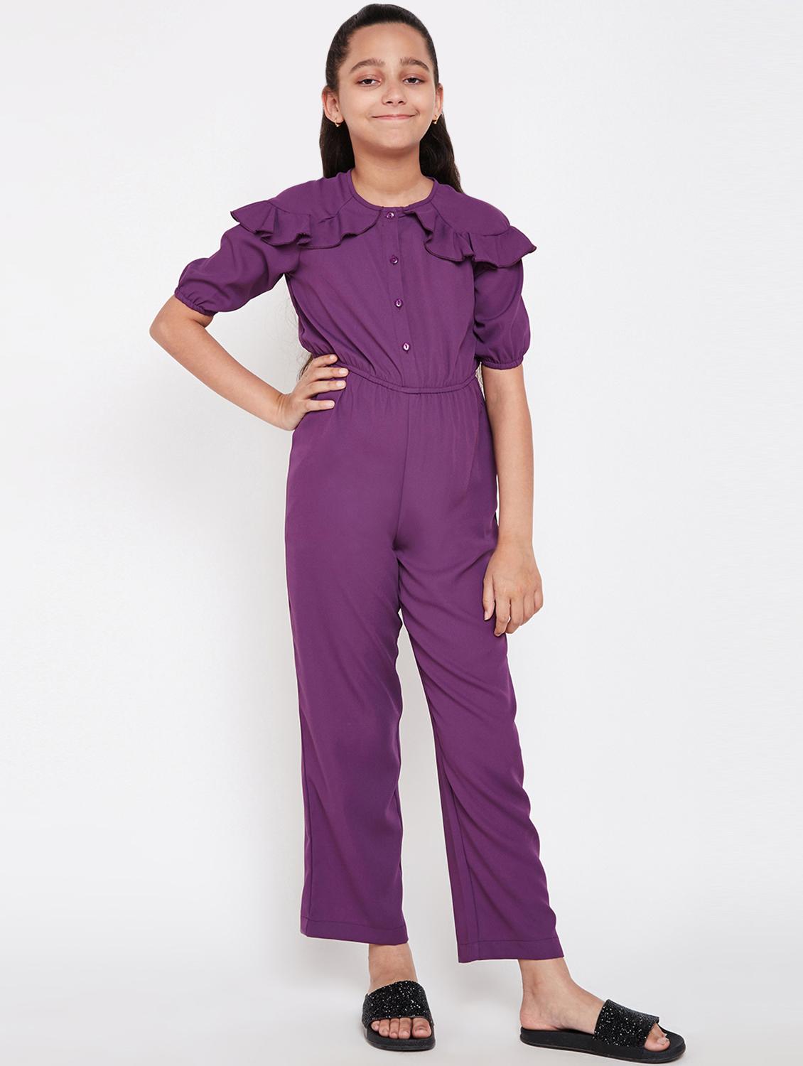 purple polyester  jump suit - 16016301 -  Zoom Image - 0