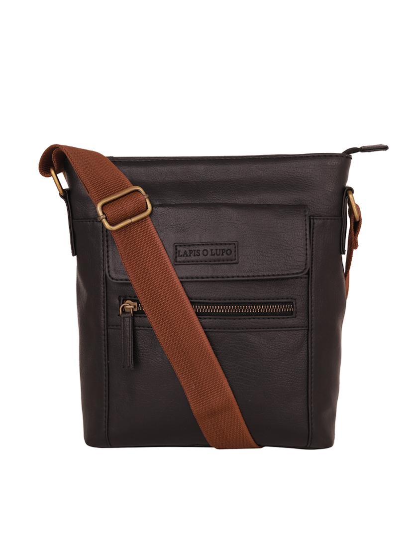 black leatherette (pu) messenger bag - 16017926 - Zoom Image - 0