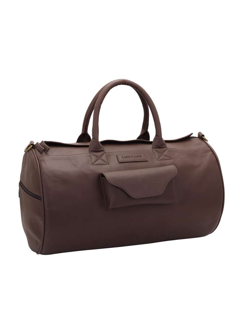 brown leatherette (pu) dufflebag - 16017933 -  Standard Image - 3
