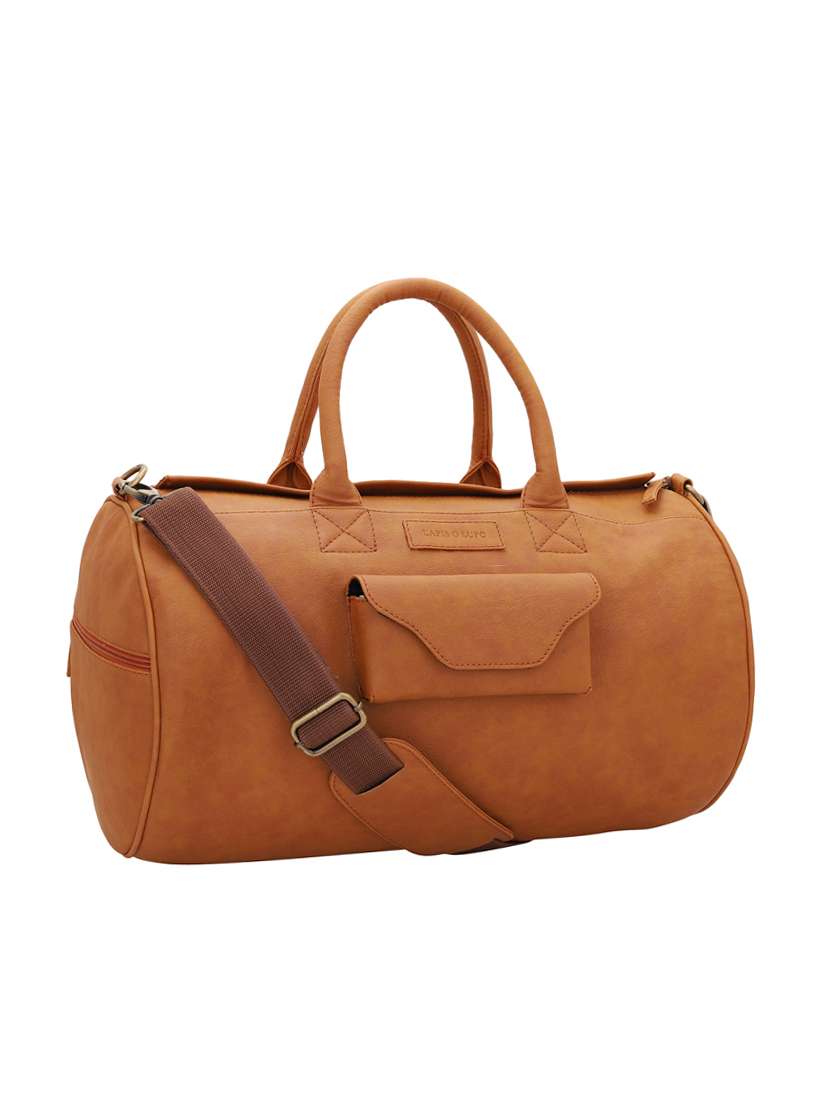 brown leatherette (pu) dufflebag - 16017934 -  Standard Image - 3