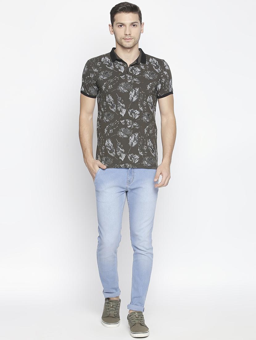 olive green all over print t-shirt - 16021519 - Standard Image - 3