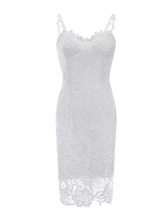 floral laced sheath dress