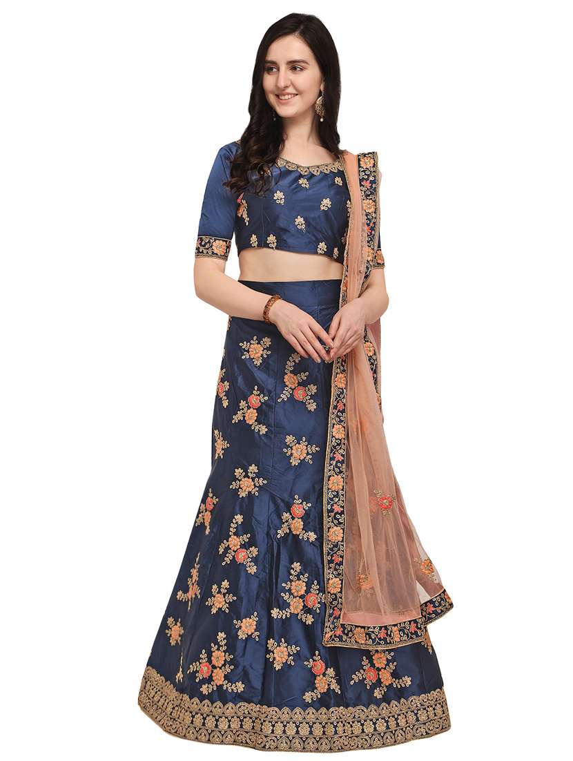embroidered a-line lehenga