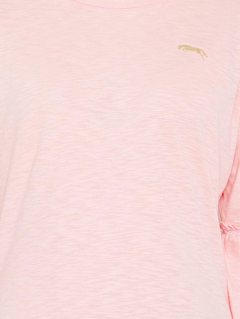 frill trim round neck top - 16040284 - Standard Image - 3
