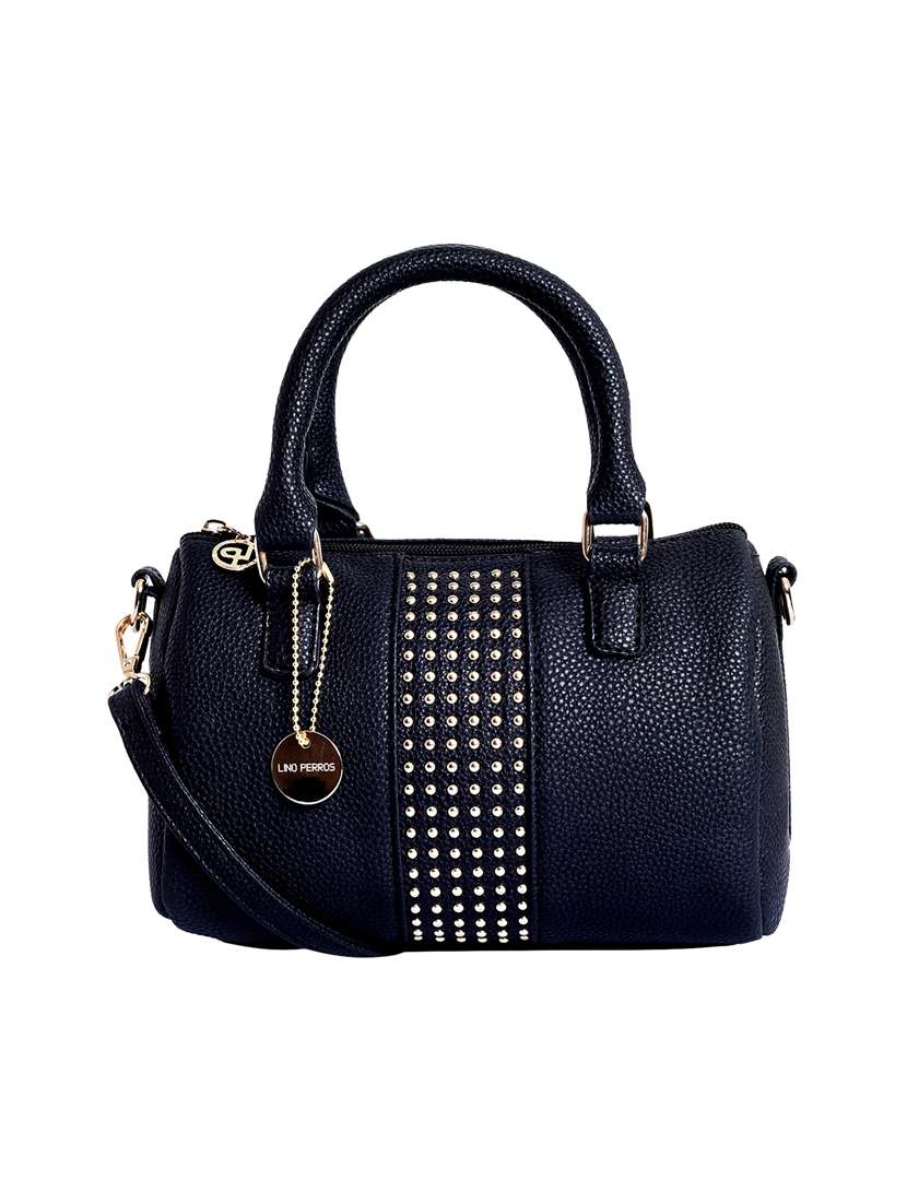 black leatherette (pu) fashion satchel