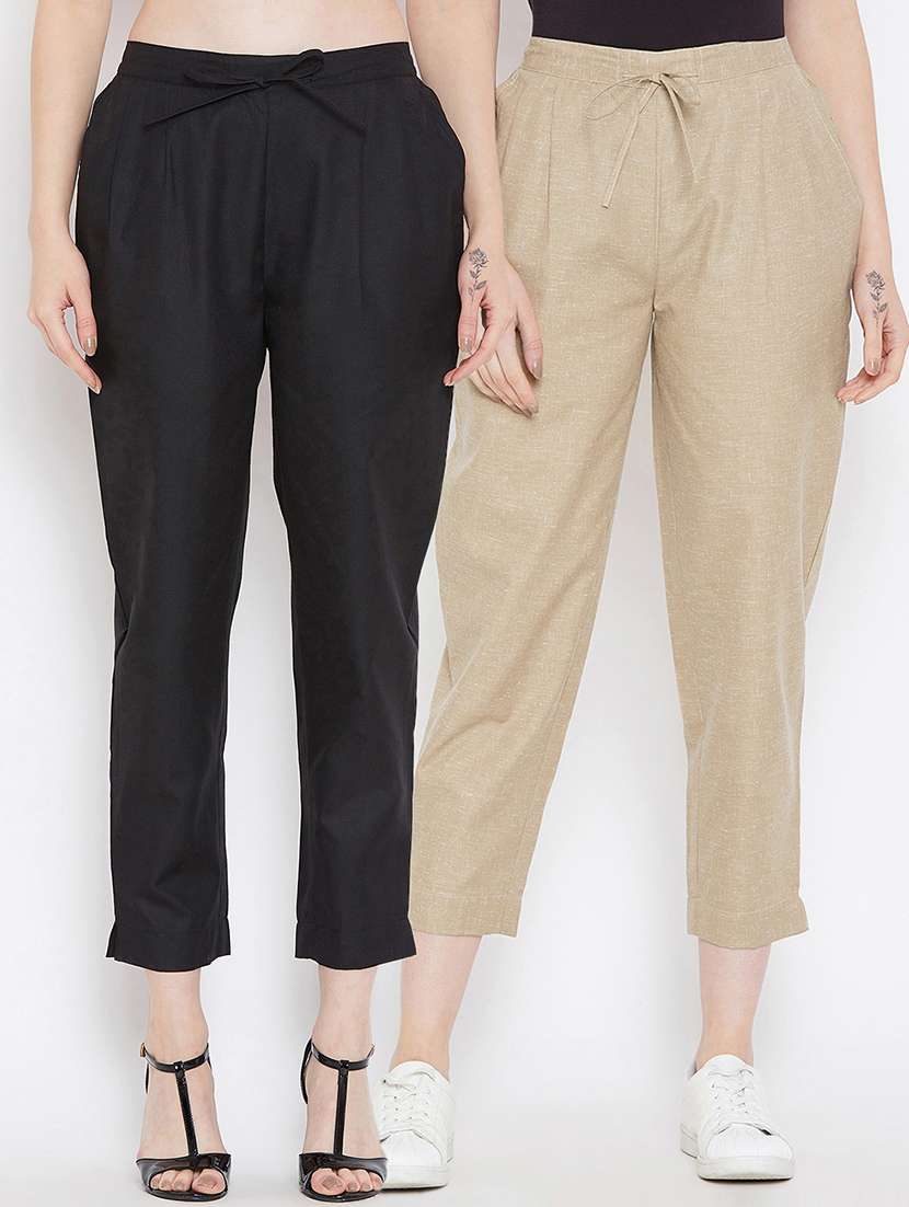 set of 2 drawstring crop pants