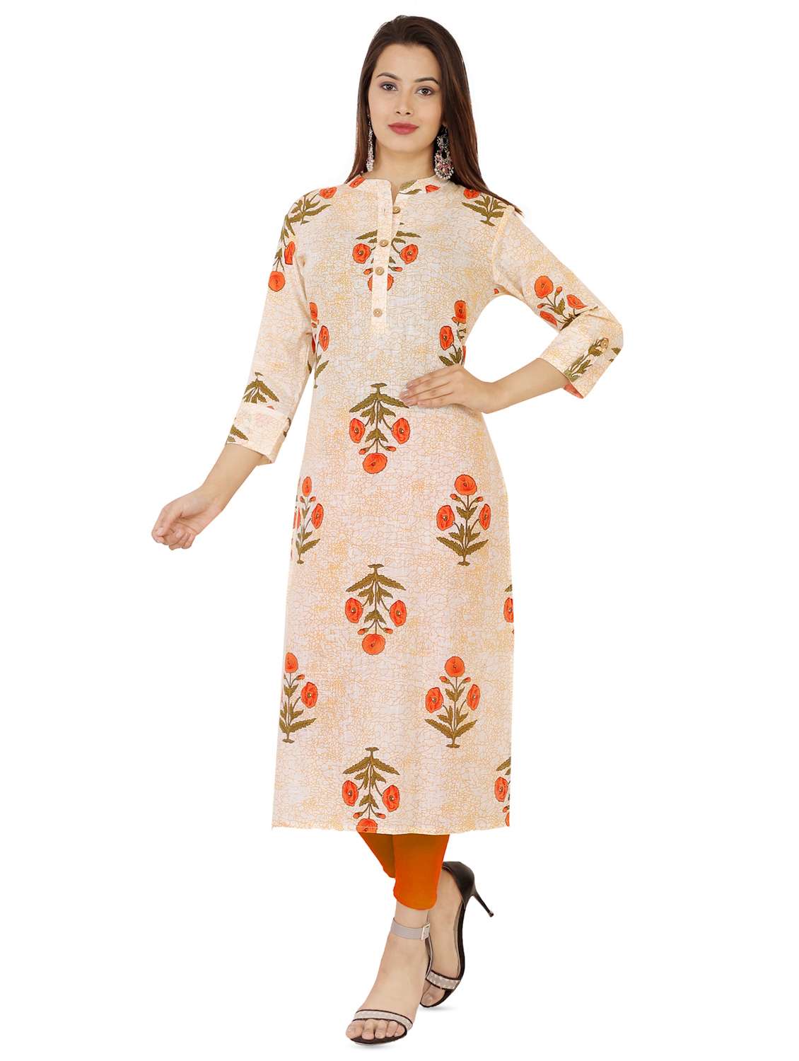 printed straight kurta