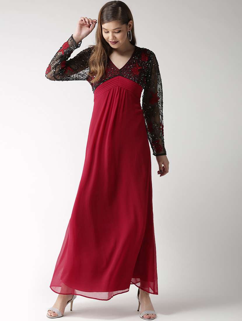 Buy online Sequined Panel Maxi Dress from western wear for Women by Antheaa  for ₹1599 at 41% off | 2023 Limeroad.com