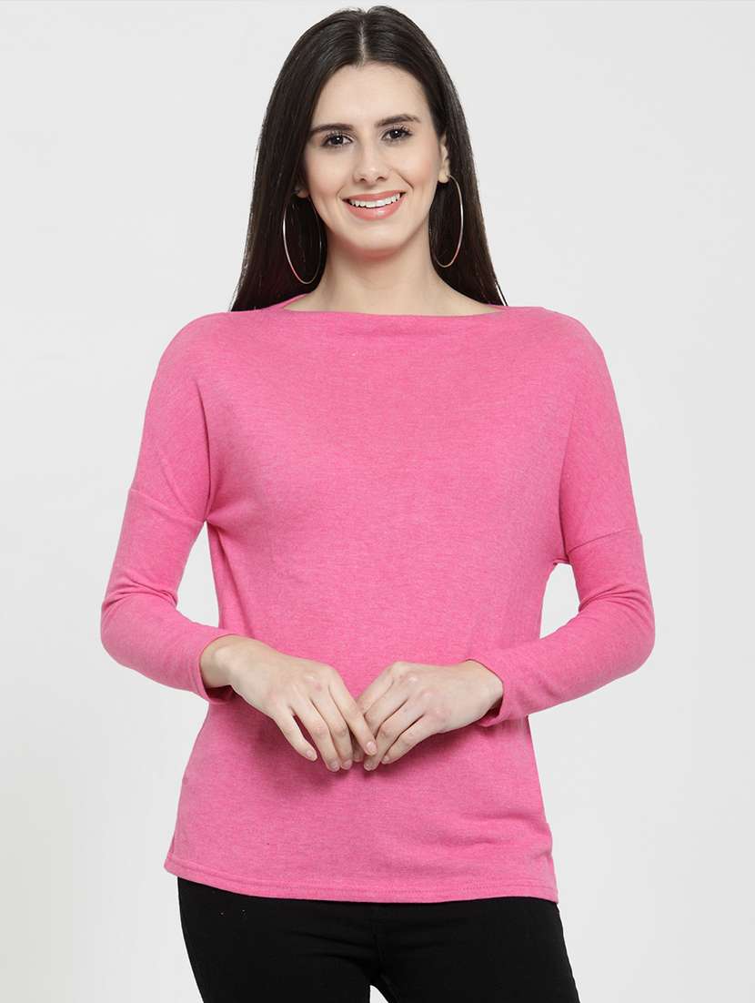 boat neck dropped shoulder top