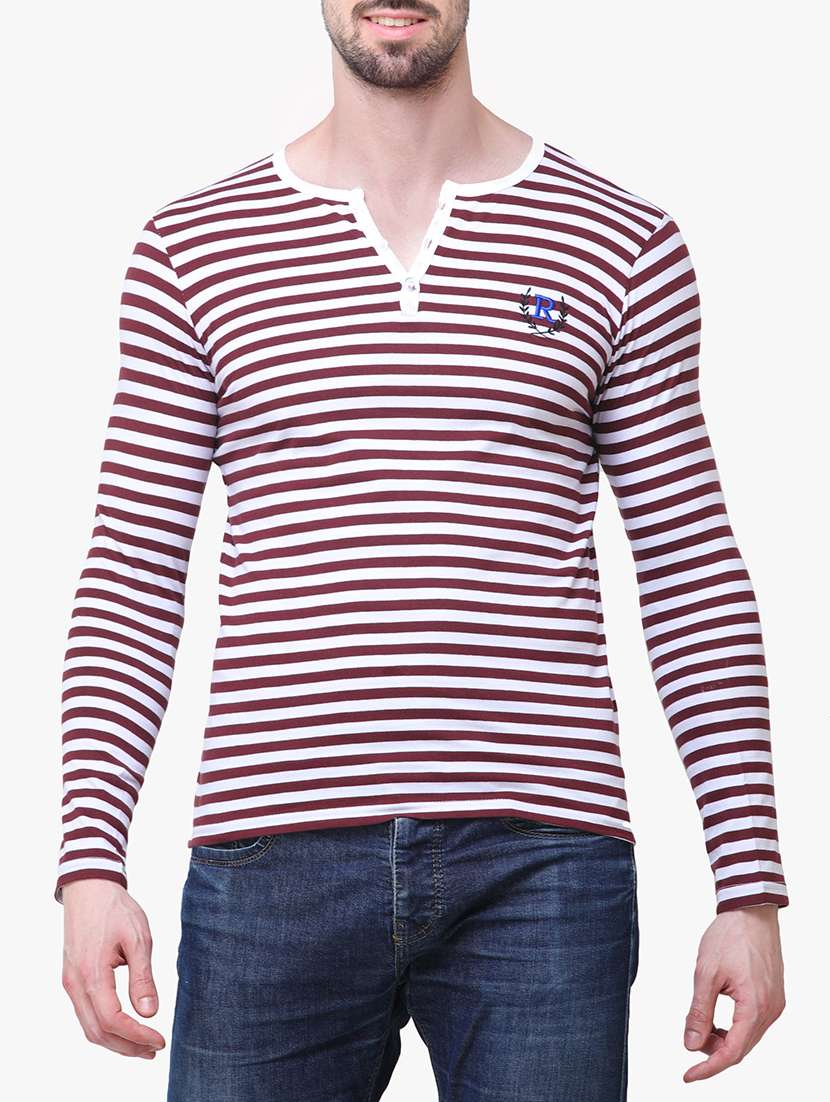 maroon striped tshirt