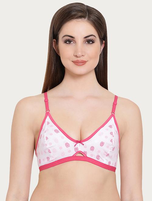 quirky print contrast piping bra - 16055167 - Standard Image - 0