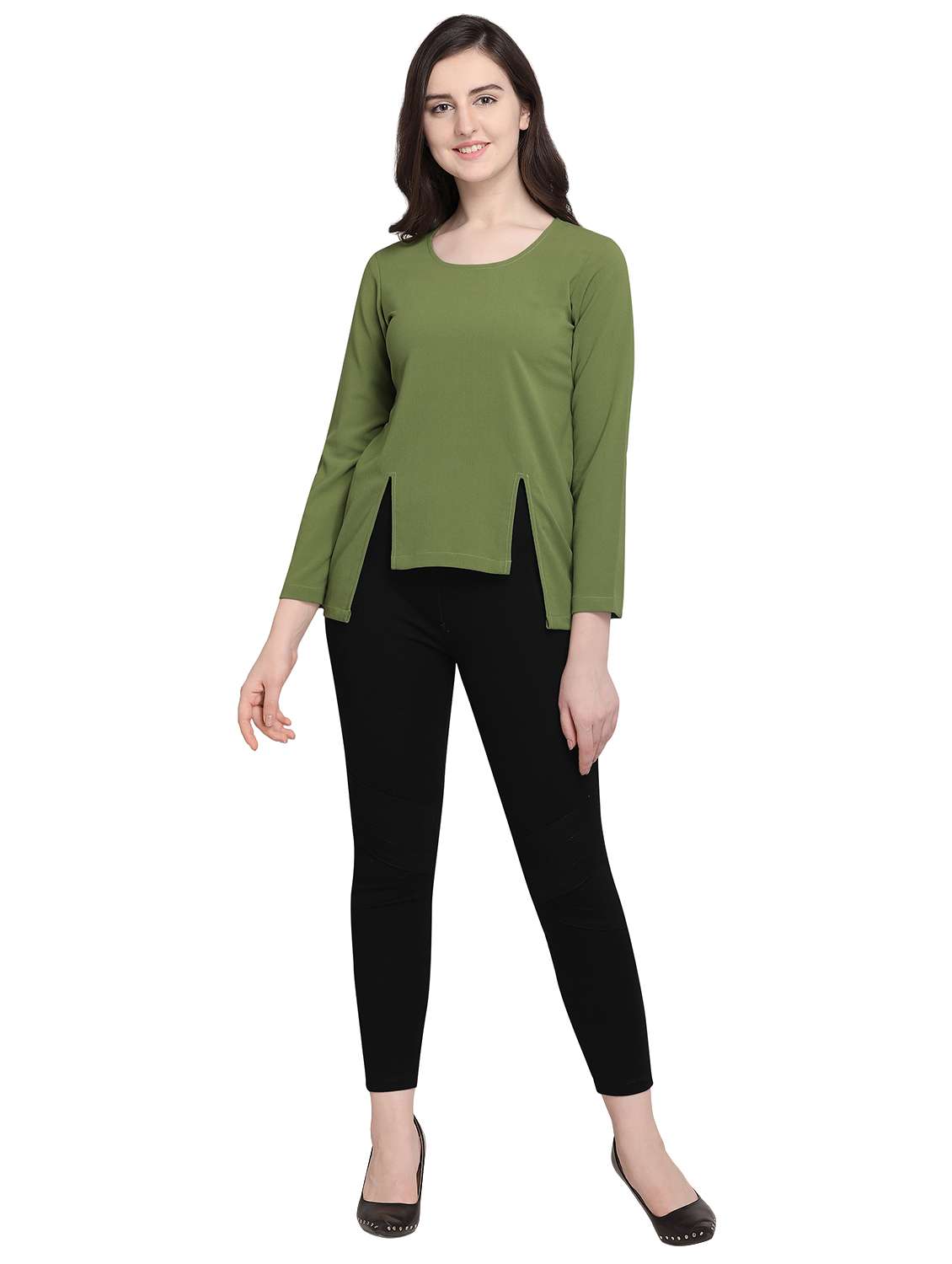 women's asymmetric round neck top - 16056642 -  Standard Image - 3