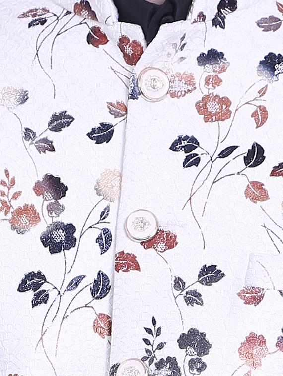 white cotton blend bandhgala - 16057368 - Standard Image - 5