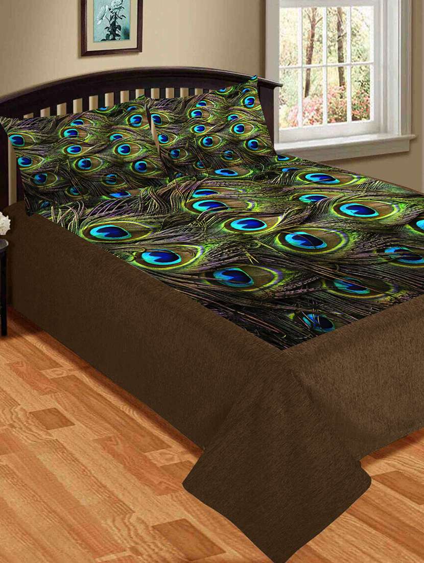 Buy online Velvet King Size Double Bed Sheet With 2 Pillow Covers from