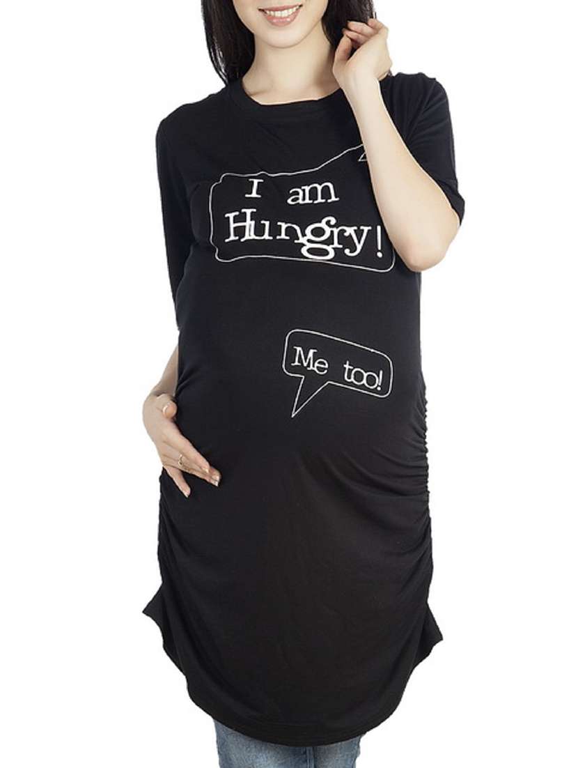 ruched seam graphic print tunic