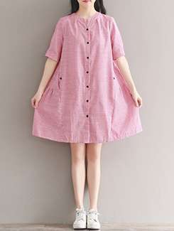 button up a-line dress