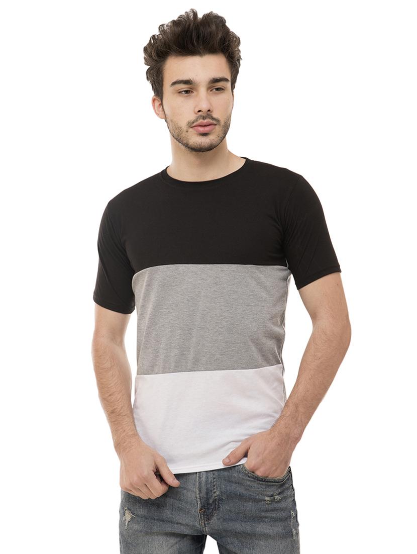 grey color block t-shirt - 16062604 - Zoom Image - 0