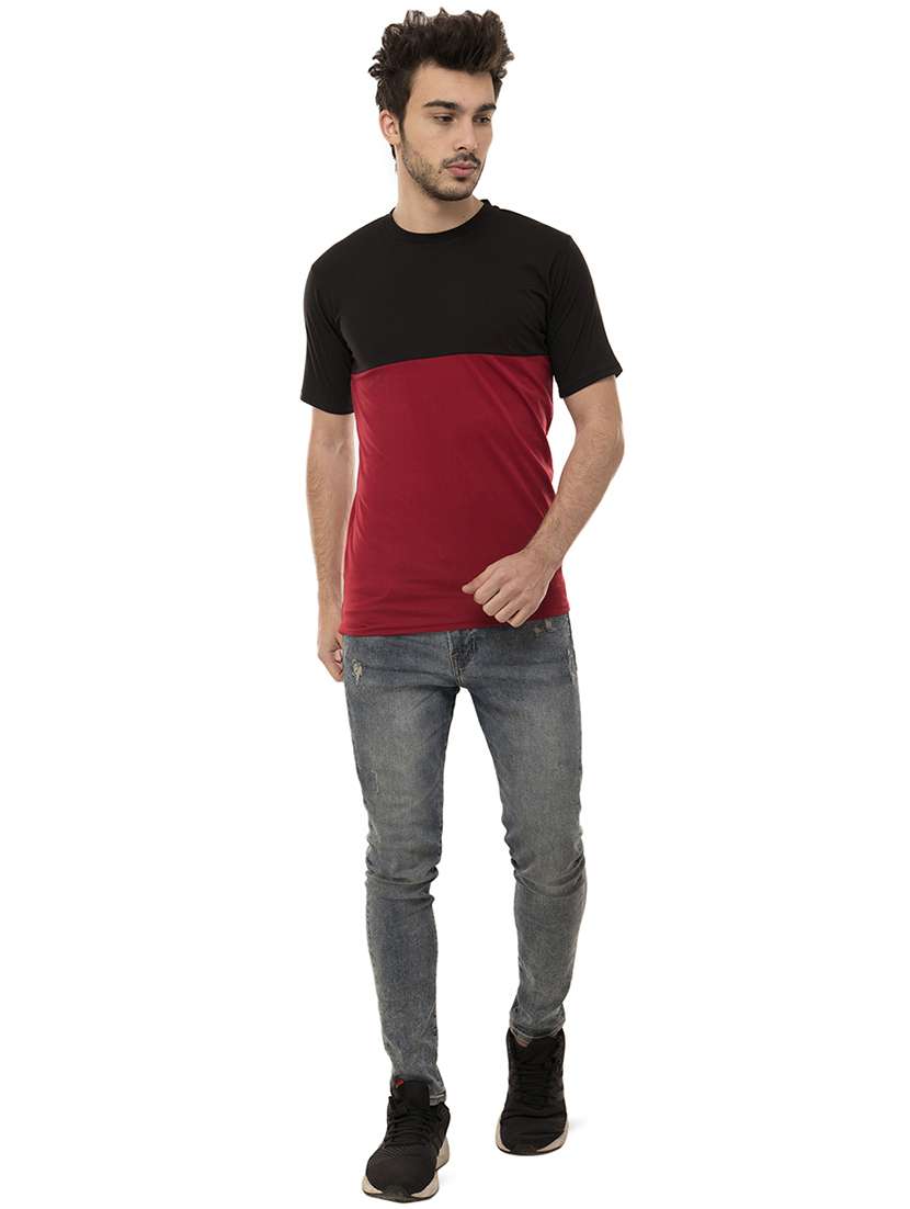 red color block t-shirt - 16062607 - Standard Image - 3