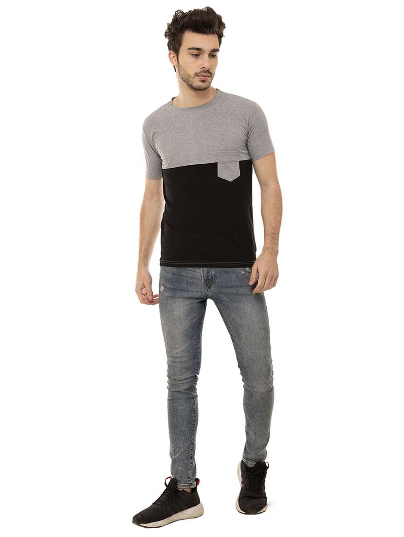 black color block pocket tshirt - 16062612 - Standard Image - 3