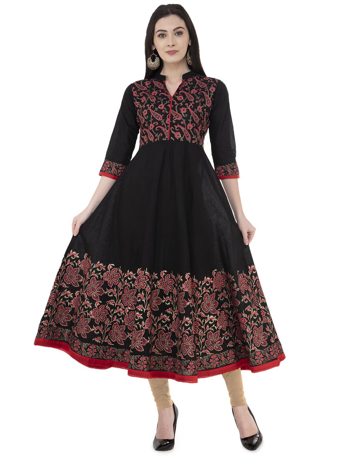 block paisley print straight kurta - 16062618 - Zoom Image - 0
