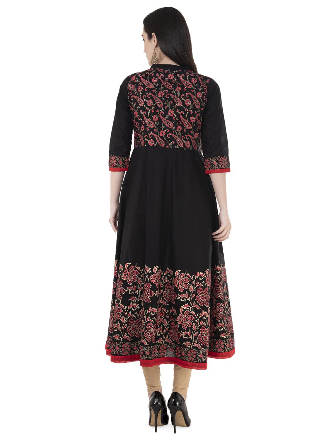 block paisley print straight kurta - 16062618 - Standard Image - 3