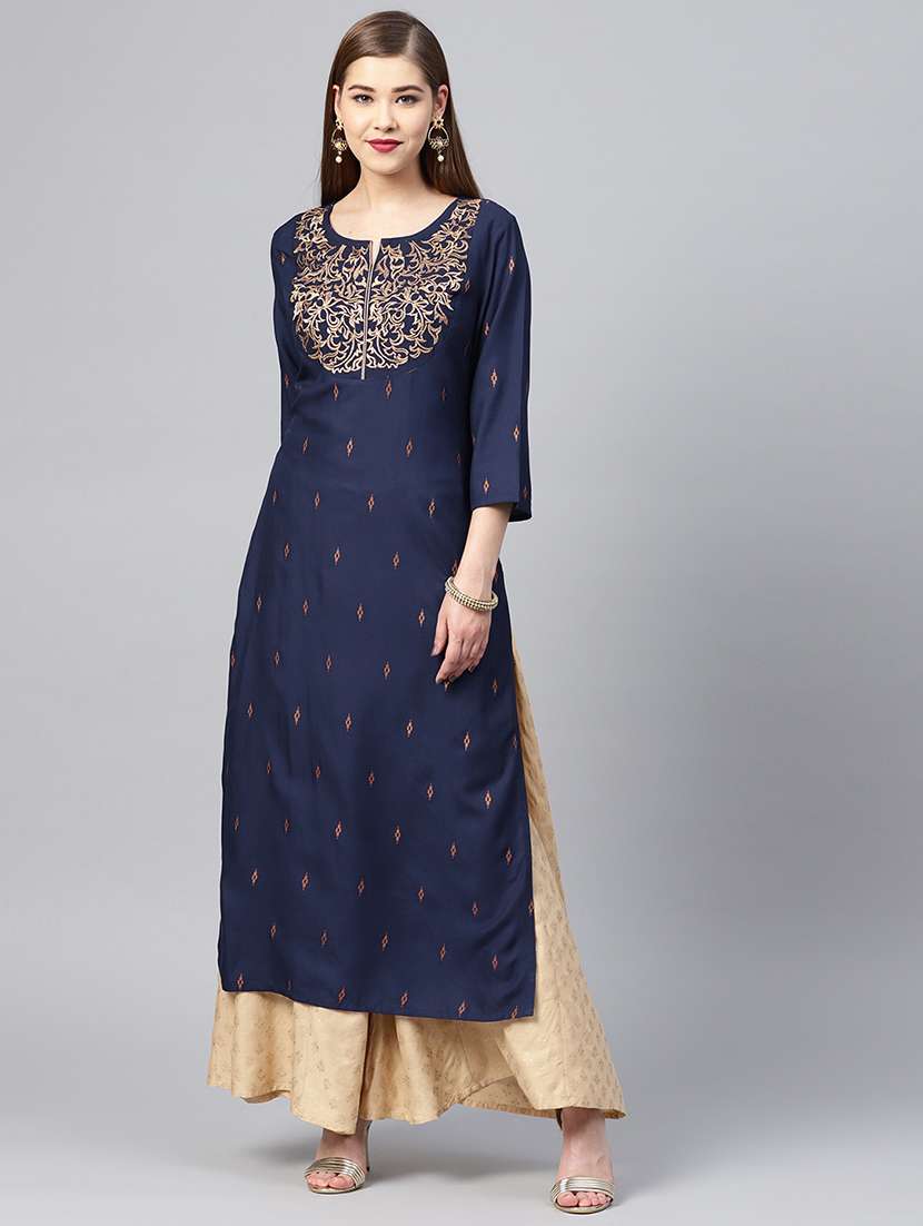 embroidered straight kurta