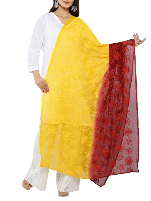 ombre embroidered dupatta - 16066111 - Standard Image - 0