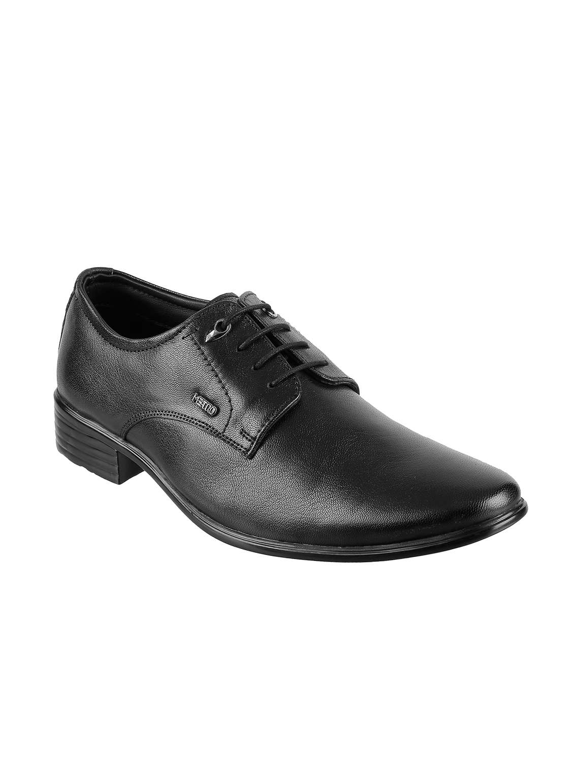 Buy online Black Leather Shoes from Casual Shoes for Men by Metro