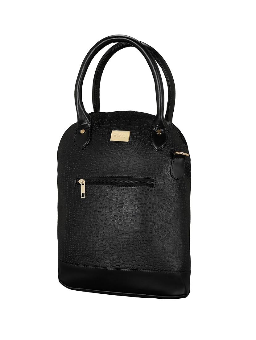 black leatherette (pu) handbag - 16077556 - Standard Image - 3