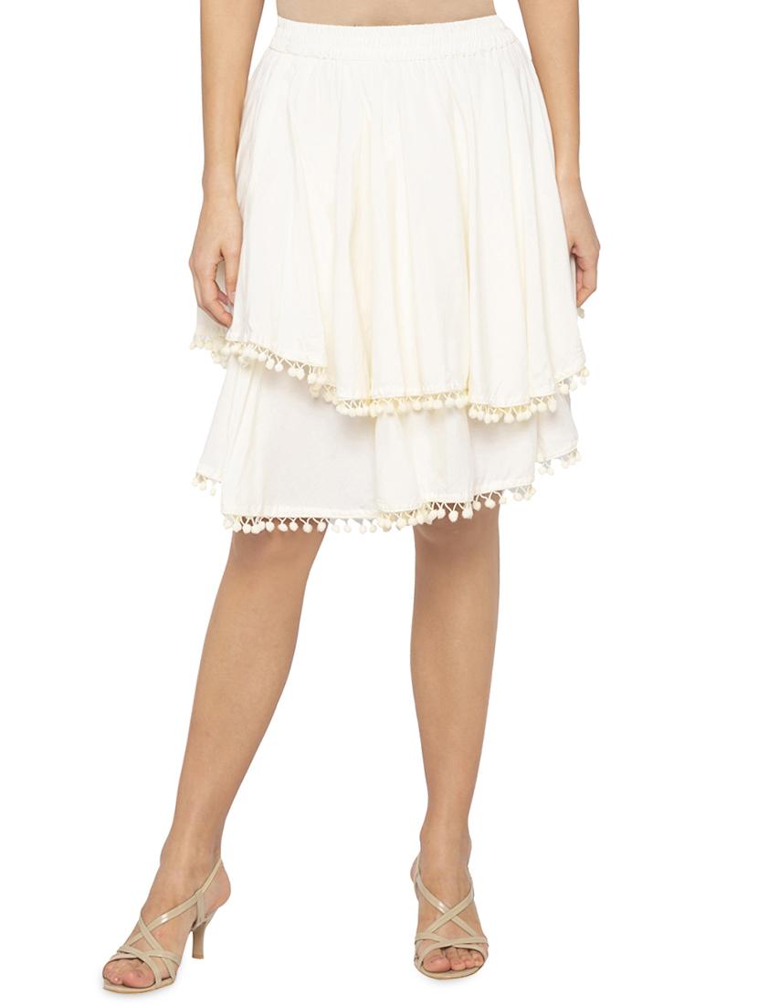 lace detail layered skirt - 16077861 - Zoom Image - 0