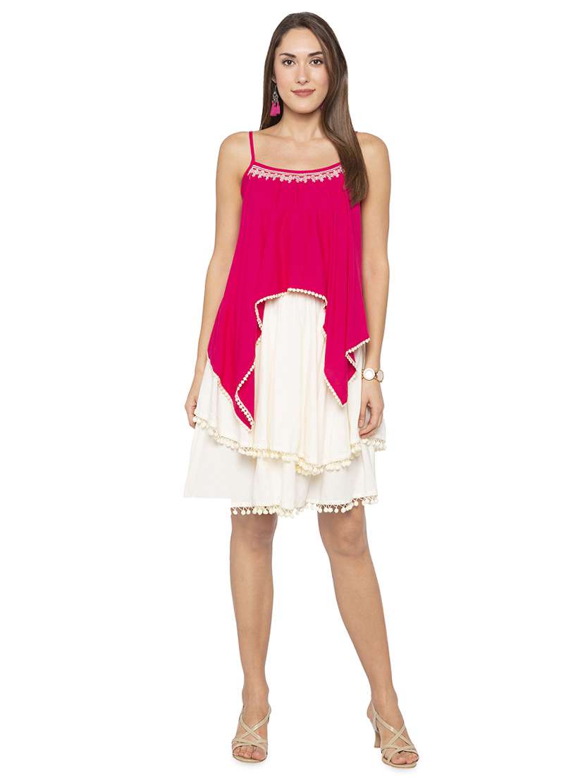 lace detail layered skirt - 16077861 - Standard Image - 3