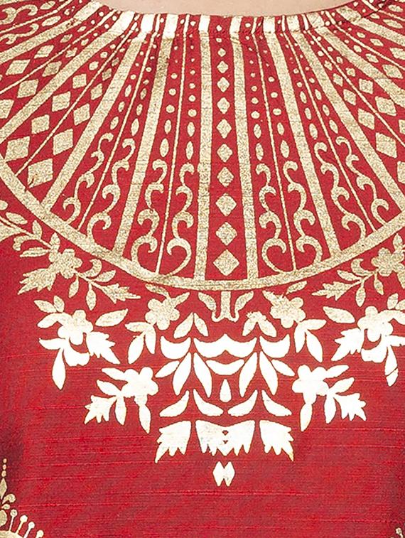 gold foil printed straight kurta - 16077916 - Standard Image - 3